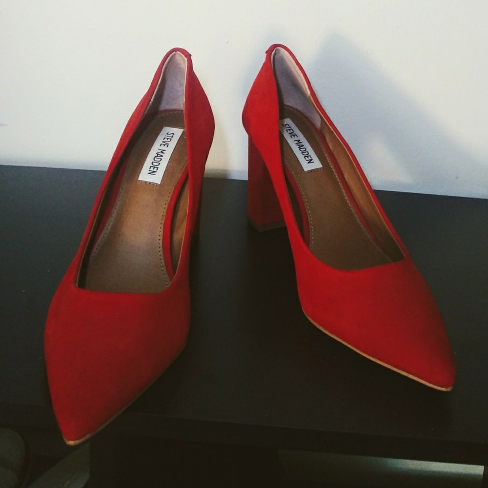 Steve Madden Red Block Heels